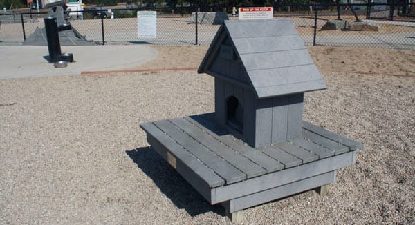 Dog house in Provincetown's dog park, Pilgrim Bark Park.