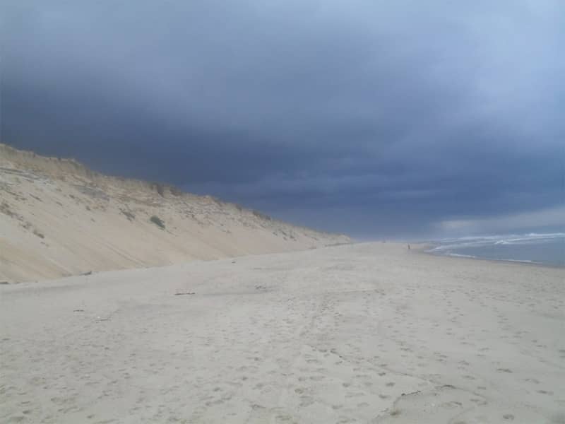A storm quickly approaching the towering sand dunes of Marconi Beach. Marconi is dog friendly all summer long.